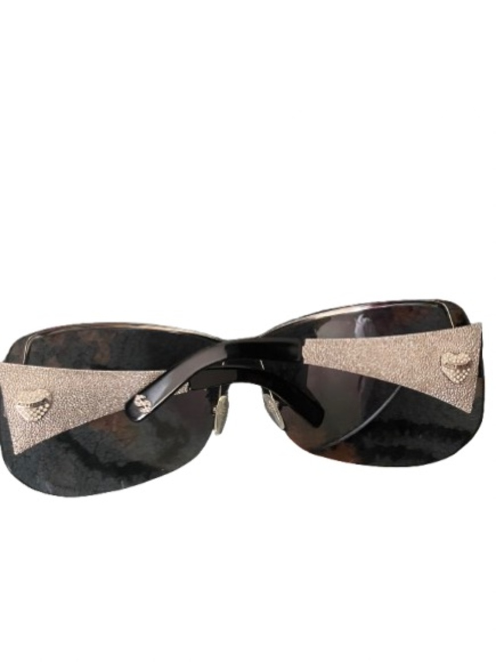 Vintage Juicy Couture Black Sunglasses with Gold Glitter Accents